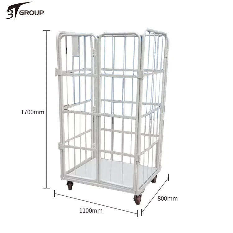 China Collapsible 4 sided roll container with 2 doors