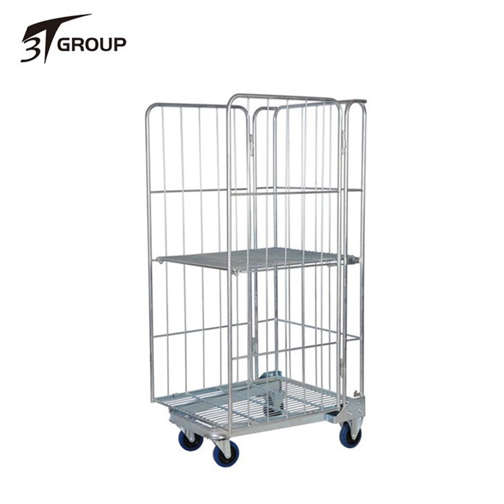 2 Sided Roll Container with metal plate base factory